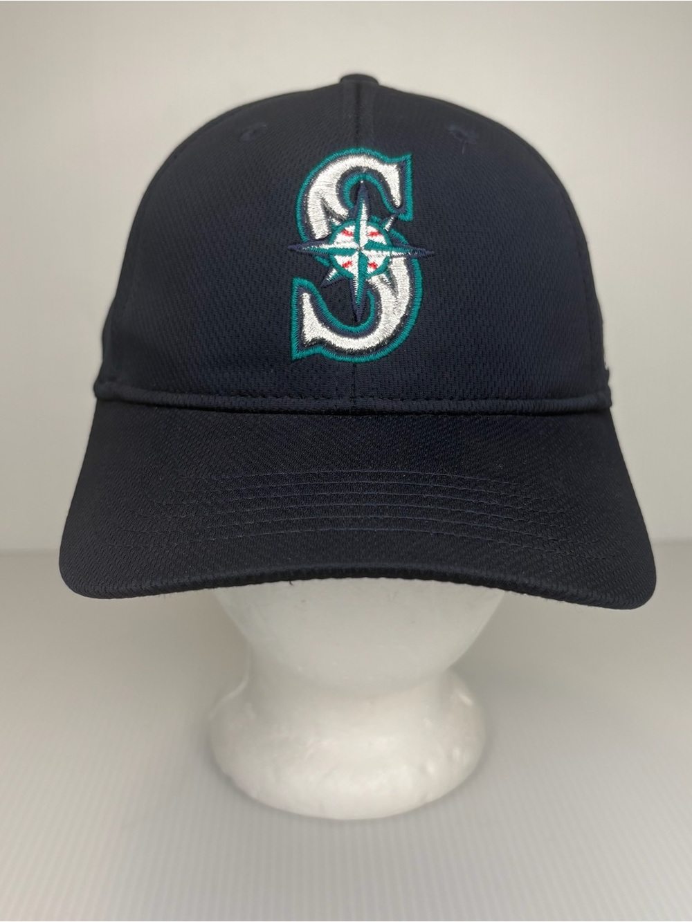 Seattle Mariners MLB S Logo Structured Adjustable Hat  Navy Blue Baseball Sporty
